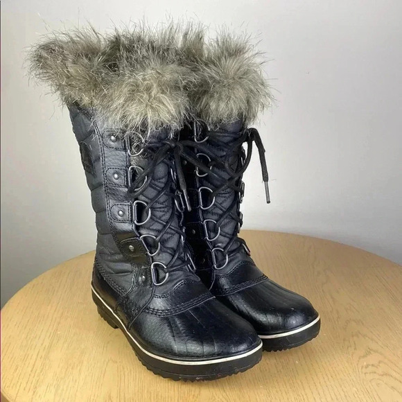 SOREL Women’s Tofino II Waterproof Snow Boot Size 6 Black Stone Casual Winter - Picture 1 of 9